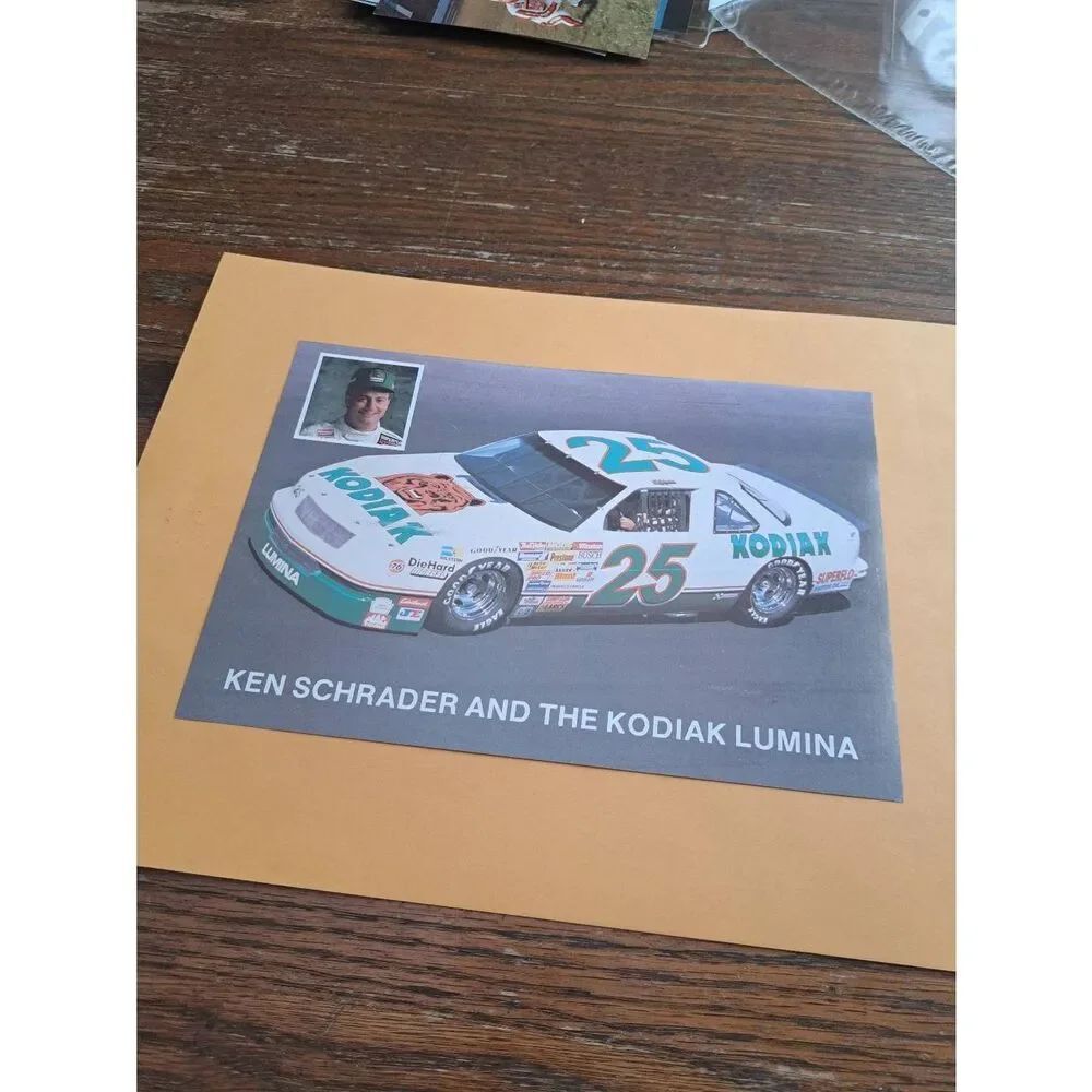 Vintage 1990 Ken Schrader NASCAR Driver Card Kodiak #25 Chevy Lumina Hendrick